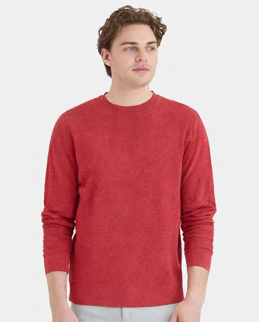 Hanes Unisex Sustainable BCI Cotton Blend Fleece Crewneck Sweatshirt For Daily Use